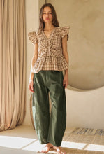 Load image into Gallery viewer, Acid Wash Barrel Pants Olive
