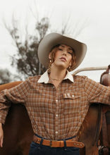 Load image into Gallery viewer, FAR MER By Whitney HOMESTEAD CHECK BOYFRIEND BUTTON UP

