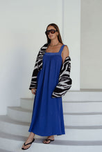 Load image into Gallery viewer, JUNO LACE NECK SLIP DRESS - COBALT
