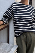 Load image into Gallery viewer, LE BON SHOPPE SAILOR TOP - WHITE STRIPE ON NAVY
