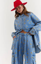 Load image into Gallery viewer, La Bohème Girls Ezra Pant Denim Hearts
