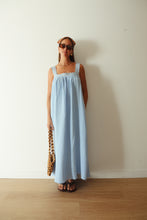 Load image into Gallery viewer, JUNO LACE NECK SLIP DRESS - BABY BLUE
