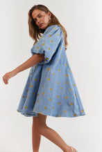 Load image into Gallery viewer, La Bohème Girls Peyton Mini Dress Denim Hearts

