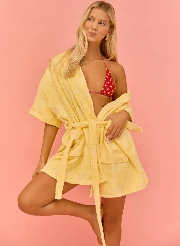 Cotton Beach & Bathrobe - Yellow
