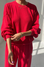 Load image into Gallery viewer, LE BON SHOPPE POINTELLE CORE SWEATSHIRT - RED APPLE

