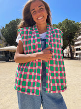 Load image into Gallery viewer, Gingham Vest - Green/Pink
