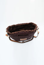 Load image into Gallery viewer, NIM LEATHER TRIMMED RAFFIA MINI - COCOA
