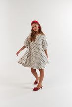 Load image into Gallery viewer, La Bohème Girls Poppy Mini Dress Oat Polka
