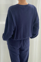Load image into Gallery viewer, LE BON SHOPPE POINTELLE CORE SWEATSHIRT - NAVY
