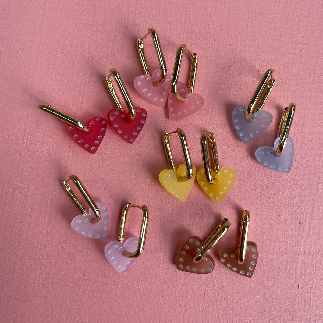 FRIDA HEARTS // ON RECTANGLE GOLD LIGHT MAUVE