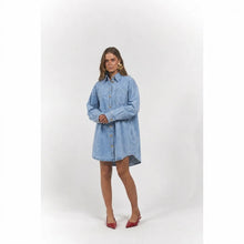 Load image into Gallery viewer, La Bohème Girls Clyde Shirt Denim Washed Blue
