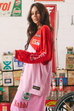 Load image into Gallery viewer, SABBI THE LONG SLEEVE MERMAID RACING TEE - RED &amp; PINK
