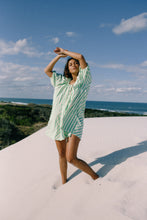 Load image into Gallery viewer, The Chloe Summer Dress In Seafoam Cotton Stripe
