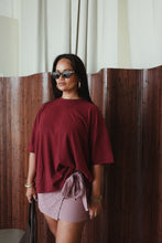 Load image into Gallery viewer, By Billie ATHLETIC HEMP/COTTON TEE - BURGUNDY
