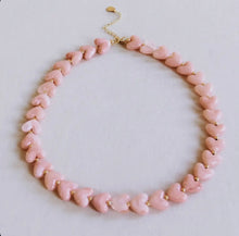 Load image into Gallery viewer, Small Heart Bead Necklace - Light Pink
