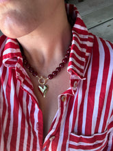 Load image into Gallery viewer, Natural Stone Bead Necklace - Burgundy
