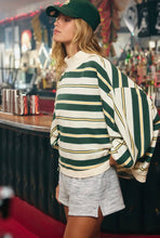 Load image into Gallery viewer, Striped Oversize Crewneck Jumper - Green
