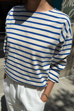 Load image into Gallery viewer, LE BON SHOPPE SAILOR TOP - BLUE STRIPE ON CREAM
