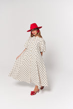 Load image into Gallery viewer, La Bohème Girls Peyton Midi Dress Oat Polka
