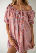 Load image into Gallery viewer, BARE ROAD - CHLOE DRESS in Lilac Orange Seersucker
