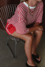 Load image into Gallery viewer, By Billie ATHLETIC HEMP/COTTON TEE - RED/WHITE STRIPE
