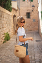 Load image into Gallery viewer, NIM LEATHER TRIM RAFFIA BB
