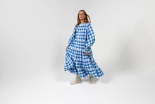 Load image into Gallery viewer, La Bohème Girls Frida Maxi Dress Cobalt Gingham
