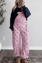 Load image into Gallery viewer, Pink Polka Dot Cotton Overalls

