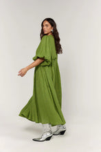 Load image into Gallery viewer, La Bohème Girls Marlowe Midi Dress Green Gingham
