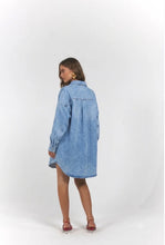 Load image into Gallery viewer, La Bohème Girls Clyde Shirt Denim Washed Blue
