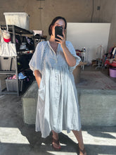 Load image into Gallery viewer, Asha Ticking Stripe Dress - Handwoven Organic Cotton
