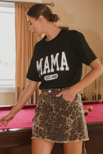 Load image into Gallery viewer, Washed Leopard Printed Denim Skirt
