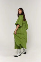 Load image into Gallery viewer, La Bohème Girls Marlowe Midi Dress Green Gingham
