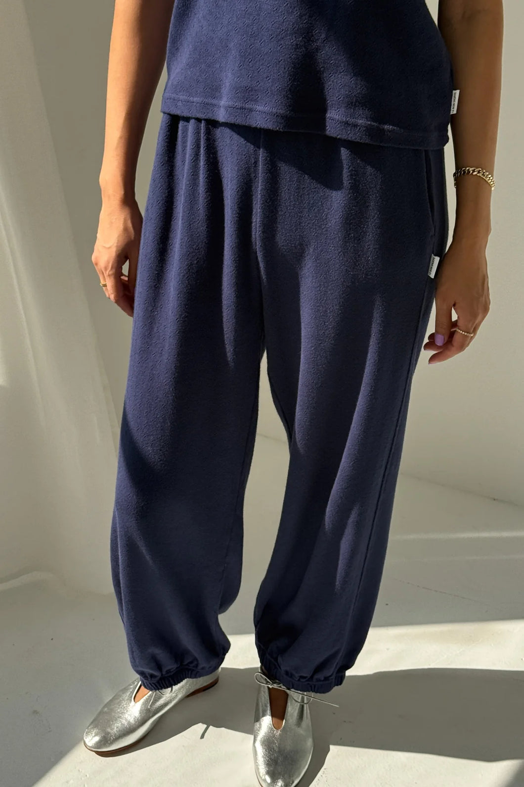 LE BON SHOPPE POINTELLE BALLOON PANTS - NAVY