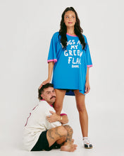 Load image into Gallery viewer, SABBI THE VERY OVERSIZED GREEN FLAG TEE - BLUE
