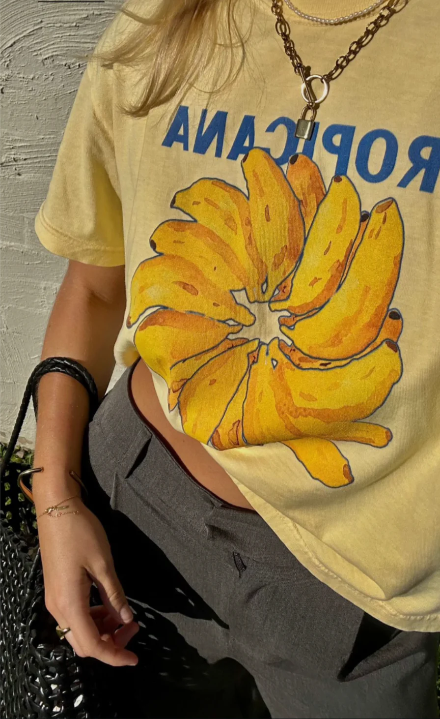 Tropicana Banana Tee Butter | Boxy Crop