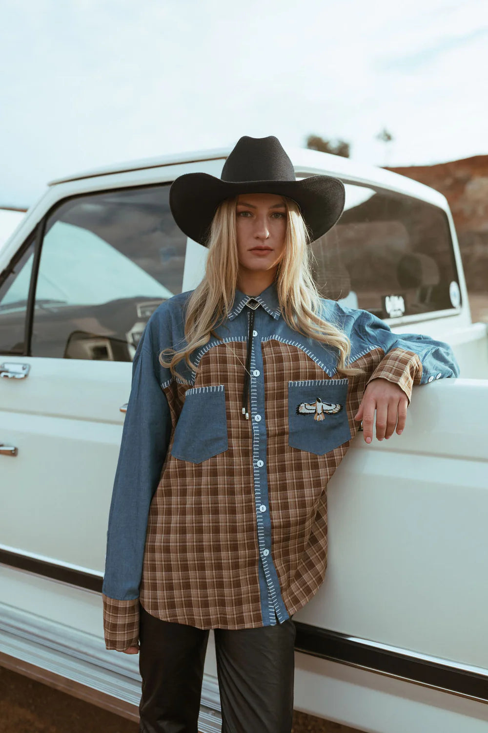 FAR MER. By Whitney TEXAS YOKE BUTTON UP