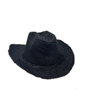 Load image into Gallery viewer, Sunday&#39;s Raffia Hat Black
