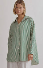 Load image into Gallery viewer, Oversized Stripe Shirt Green
