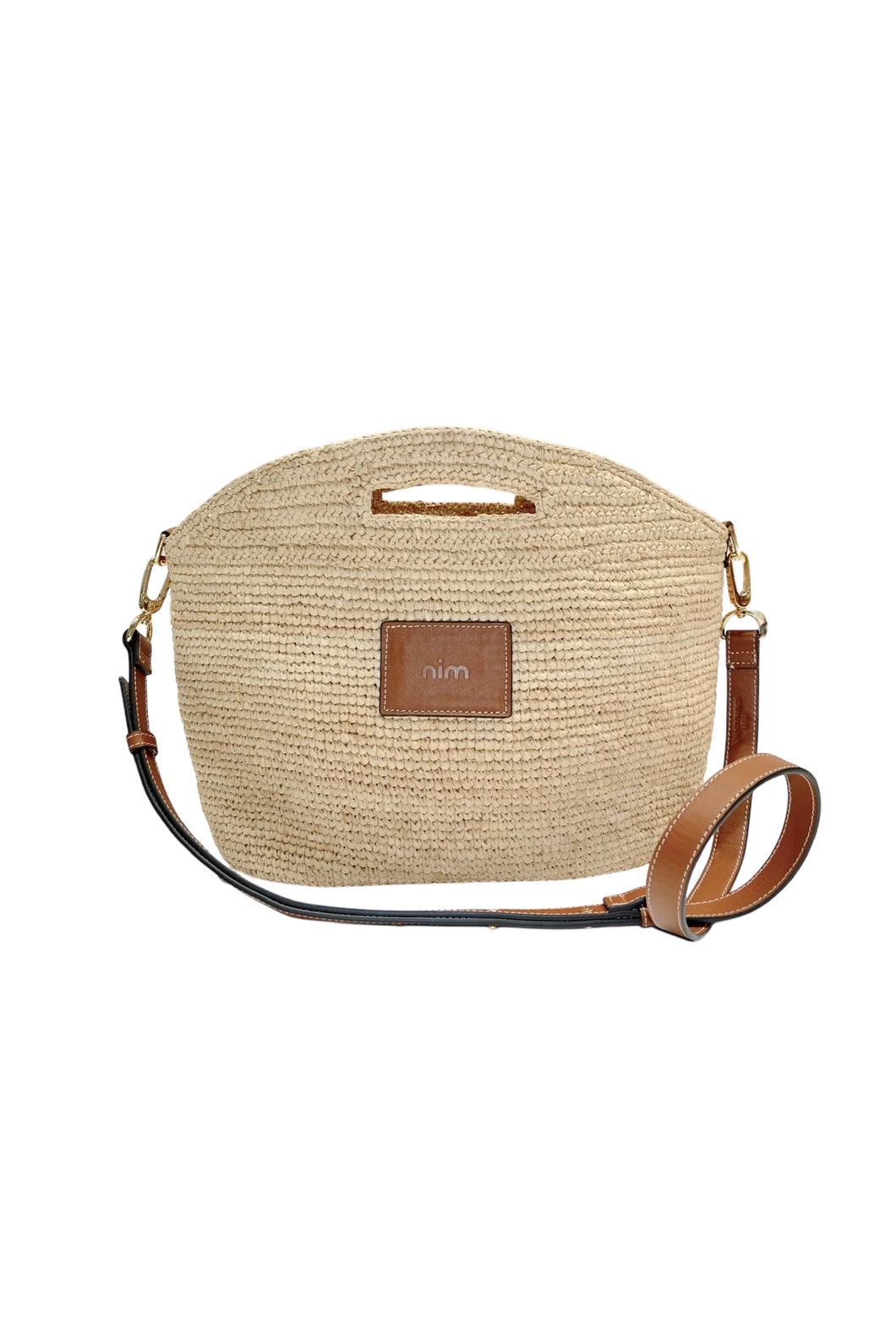 NIM LEATHER TRIM RAFFIA BB