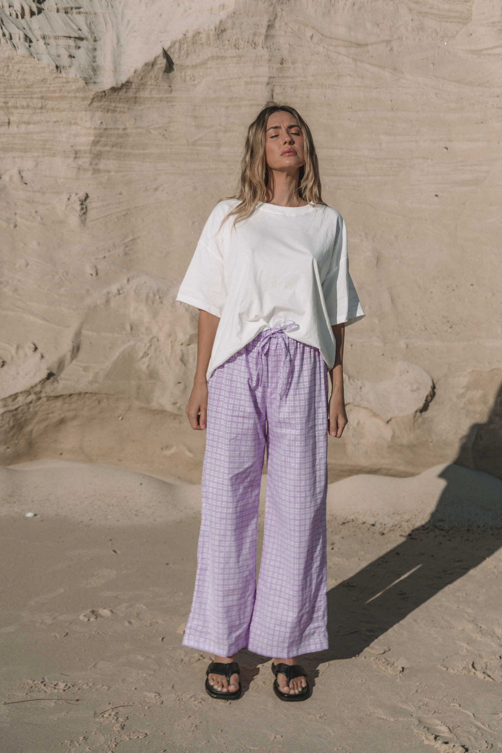 The Bobbi Pant | Gingham Lilac