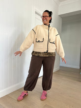 Load image into Gallery viewer, Taupe Bomber Jacket with Contrast Piping
