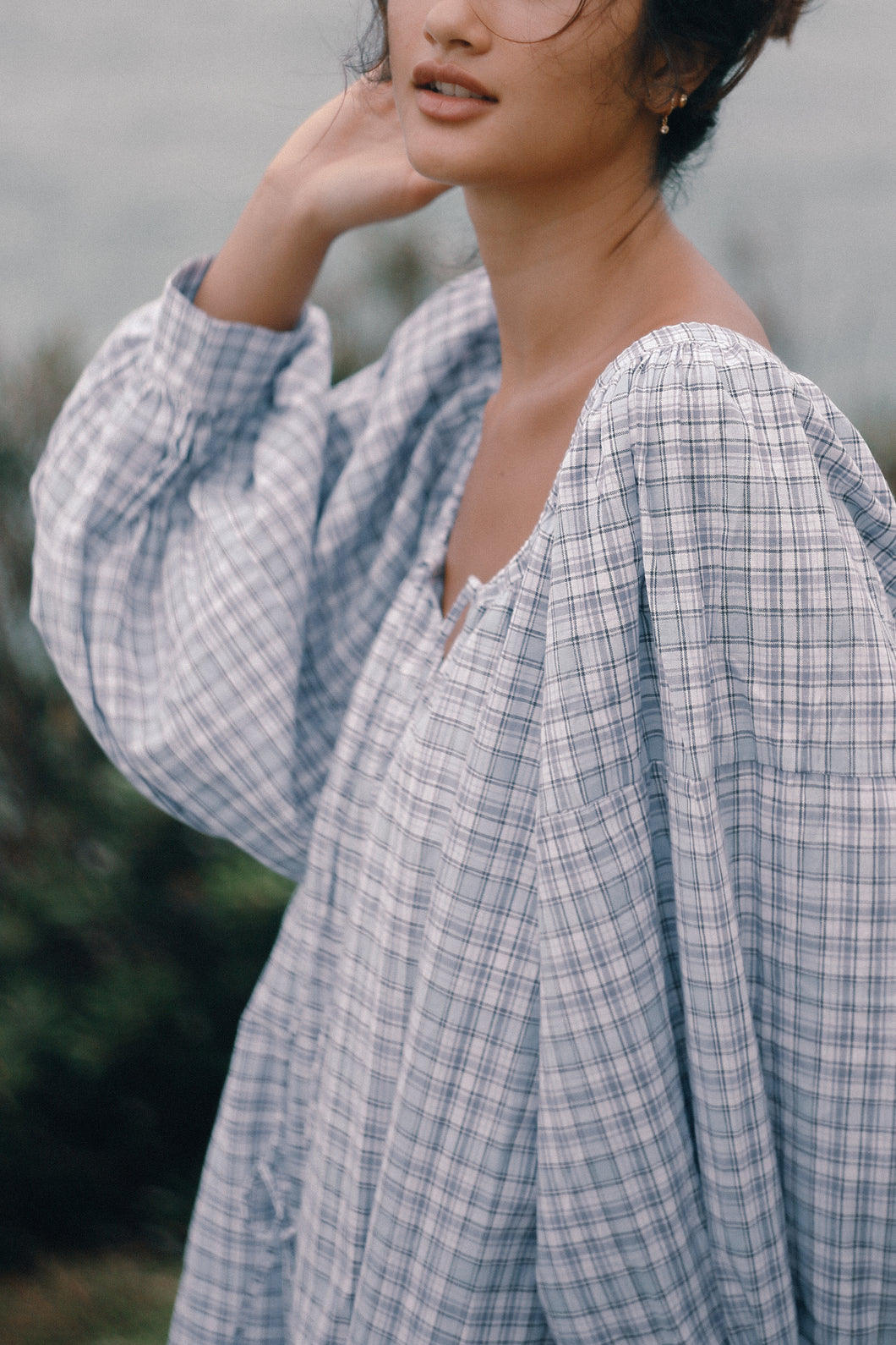 BARE ROAD CLOUDY DRESS in Cloud Plaid