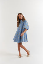 Load image into Gallery viewer, La Bohème Girls Peyton Mini Dress Denim Hearts
