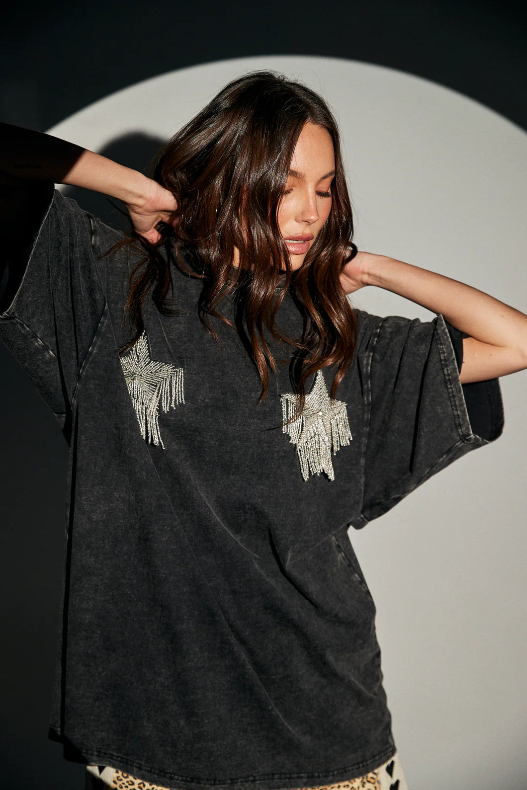 SABBI SPARKLE TITTY TEE - BLACK