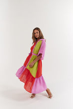 Load image into Gallery viewer, La Bohème Girls Moxie Midi Dress Candy Stripe
