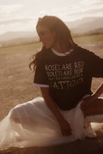 Load image into Gallery viewer, SABBI THE VERY OVERSIZED ROSES + TATTOOS TEE - BLACK
