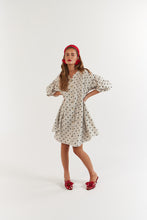 Load image into Gallery viewer, La Bohème Girls Poppy Mini Dress Oat Polka
