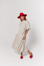 Load image into Gallery viewer, La Bohème Girls Peyton Midi Dress Oat Polka
