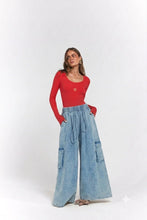 Load image into Gallery viewer, La Bohème Girls Ezra Pant Denim Blue
